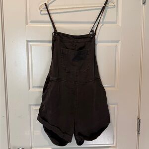 Black Denim Overalls